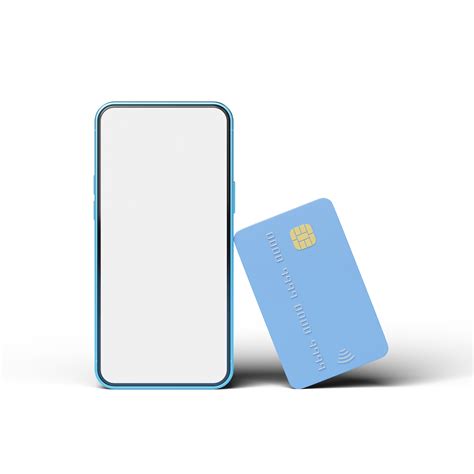 Credit card leaning phone on transparent. Mobile banking and Online