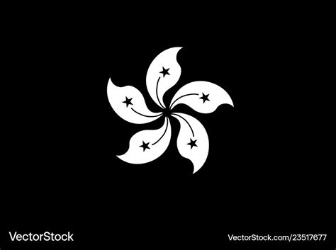 Hong kong flag monochrome Royalty Free Vector Image