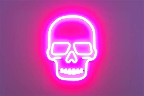 Pastel neon skull light purple | Free Photo Illustration - rawpixel