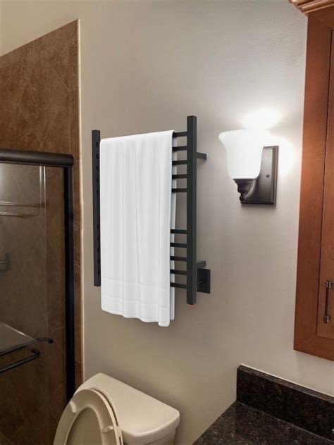 Radiant Square Plug In Hardwired Combo 10 Bar Towel Warmer In Matte