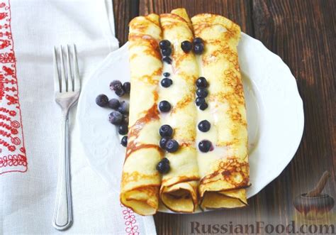 Рецепт: Творожные блины на RussianFood.com