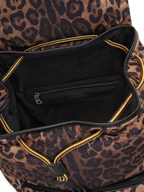 Dolce Gabbana Rucksack Mit Leoparden Print Braun Farfetch De