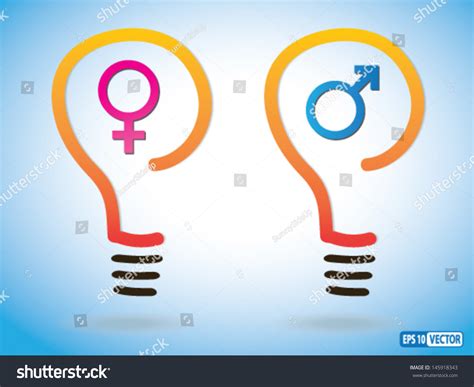 Male Female Sex Symbol Light Bulb Stock Vector Royalty Free 145918343