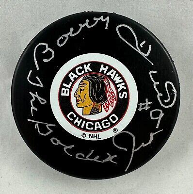 Bobby Hull Chicago Blackhawks Signed Autographed Hockey Puck Golden Jet