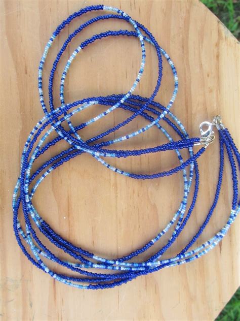 Blue My Mind Royal Blue African Waistbeads Triple Strand Etsy