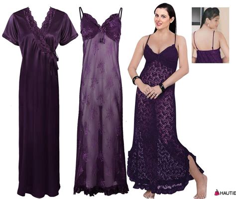 Ladies 2pc Nighty Honeymoon Nighty Gown Chemise Robe Womens Nightdress