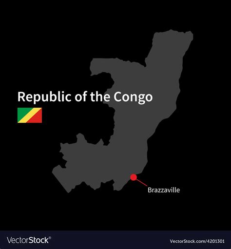 Detailed map of republic the congo and capital Vector Image