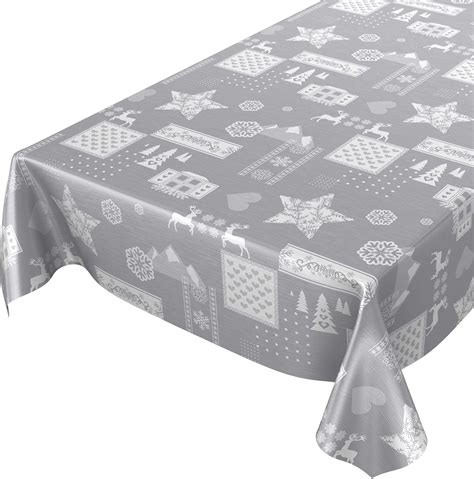 Anro Nappe En Toile Cir E Lavable En Toile Cir E Motif No L Argent