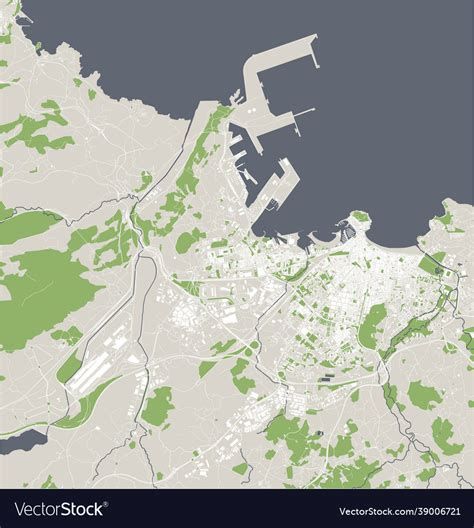 Map city gijon spain Royalty Free Vector Image