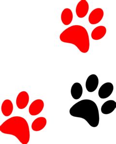 Black/red Paw Print Clip Art at Clker.com - vector clip art online ...