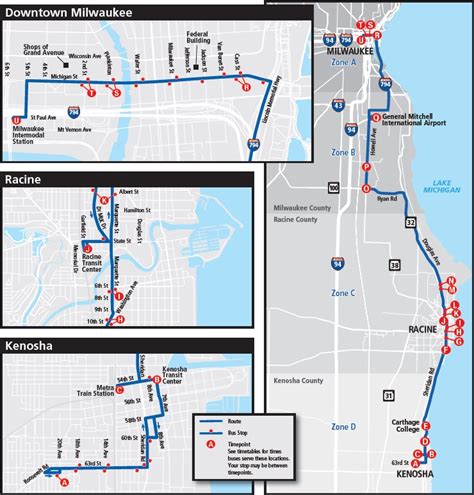 Wisconsin Coach Lines | Kenosha & Racine Route Map