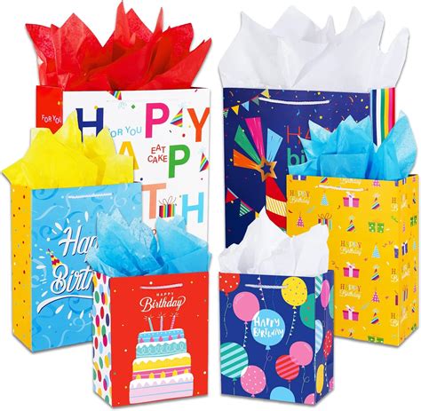 Amazon Birthday Gift Bag With Handle And Tissue Paper Pcs Gift