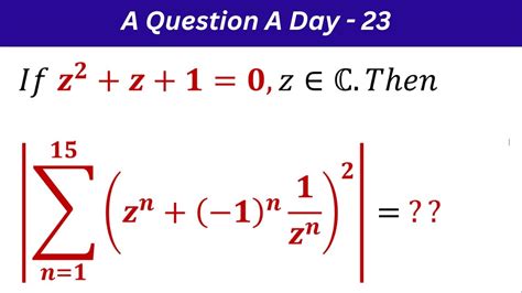 A Question A Day 23 Complex Numbers Jee Main Jee Advanced NDA