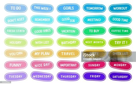 Planner Stickers Organizer Tags Printable Planner Stickers Stock ...