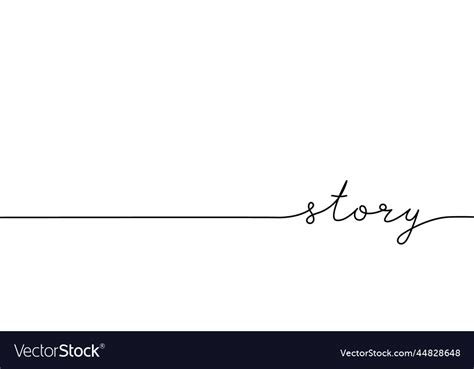 Story Word Continuous One Line With Word Vector Image