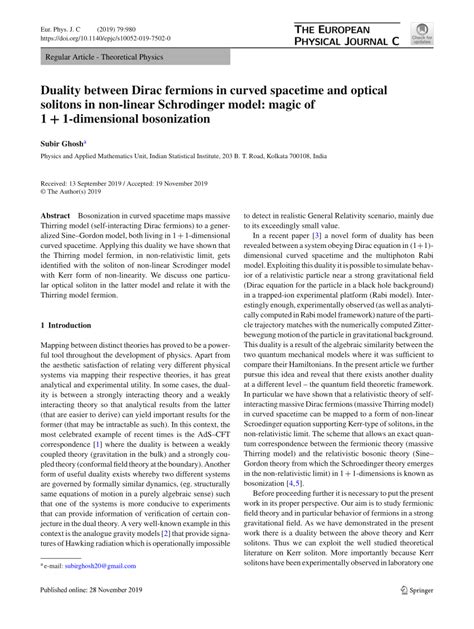 Pdf Duality Between Dirac Fermions In Curved Spacetime And Optical