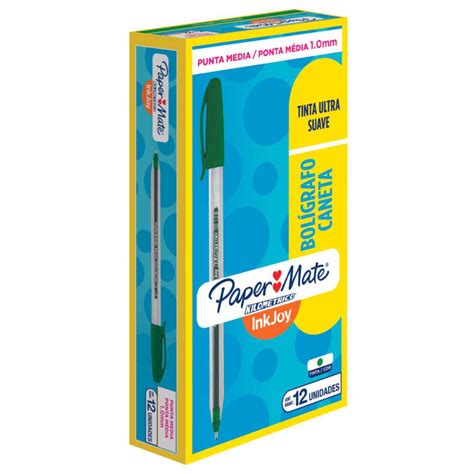 Caneta Paper Mate Kilometrica Colorz M Dia Caixa C Verde