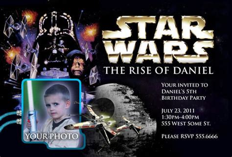 Star Wars Birthday Invitations Invite CUSTOM w/picture | Etsy