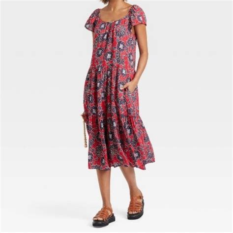 Knox Rose Dresses Sleeveless Aline Dress Knox Rose Red Floral Maxi