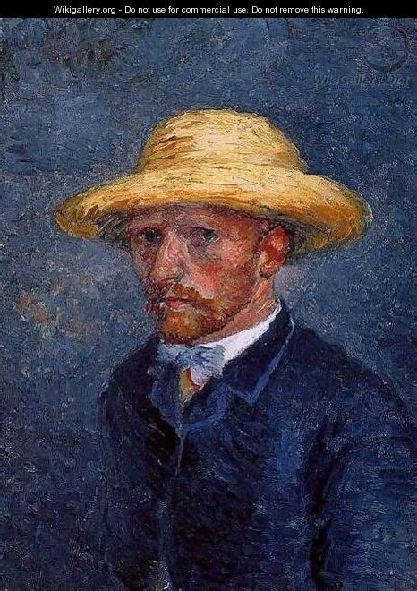 Self Portrait With Straw Hat Vincent Van Gogh Wikigallery Org The