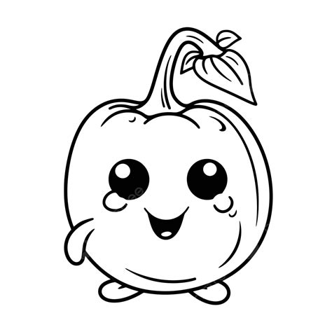 Cute Sweet Orange Coloring Page Outline Sketch Drawing Vector Pepper