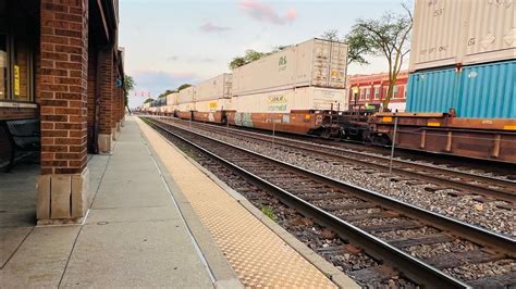 Intermodal Action On Bnsf Railway At Lagrange Illinois On June