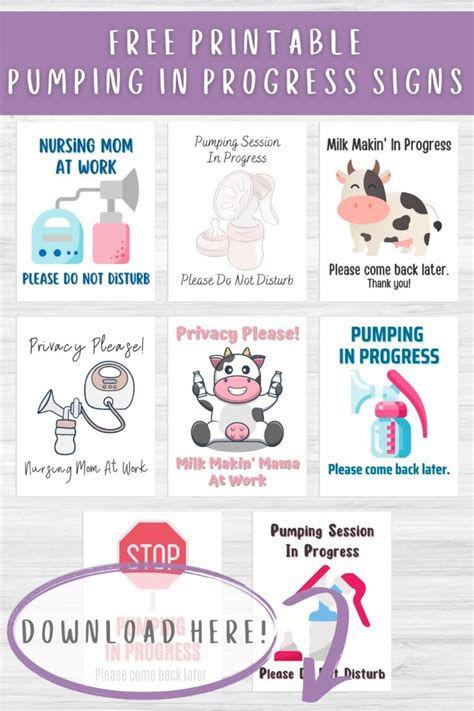 Free Printable Pumping In Progress Signs You Ll Love Glad To Be Mama