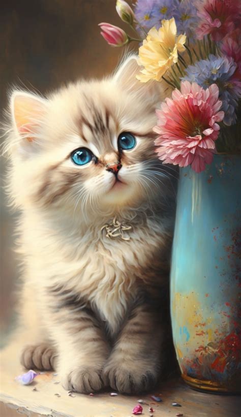 Pin By Helena Garbin On Fofurinhas Kitten Art Cute Fluffy Kittens