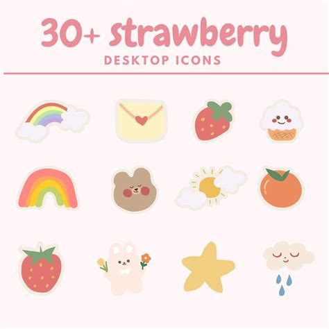 Cute Desktop Icon ONLY Mac & Windows Icon Set Icon Kawaii Pink Bear Aesthetic Desktop Icon Pack ...