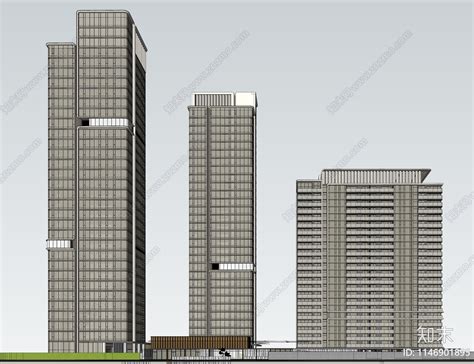 现代高层住宅su模型下载【id1146901895】知末su模型网