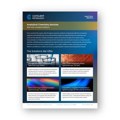 Analytical Chemistry Testing Covalent Metrology