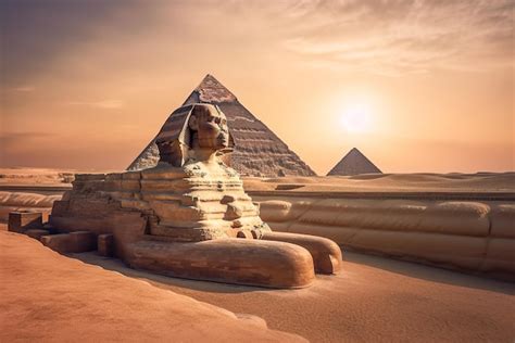 Premium AI Image Egyptian Sphinx In Giza Cairo Egypt At Sunrise