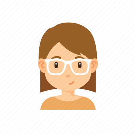 Avatar Girl Glasses People Short Hair Woman Icon