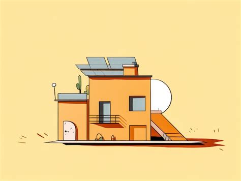 Premium Photo | Cartoon sketch of a colorful house