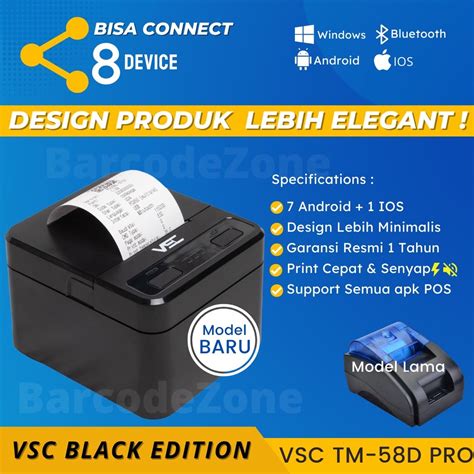 Jual Printer Bluetooth Thermal Mm Vsc Tm D Pro Android Rpp Rj