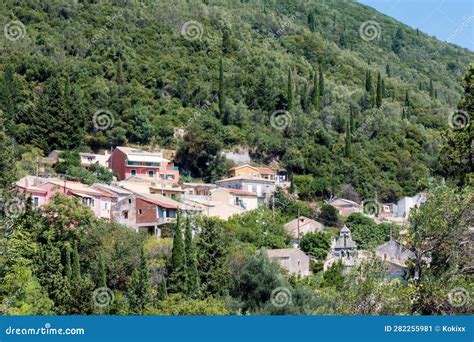 Architecture In Ano Korakiana Village In Corfu Greece Stock Image