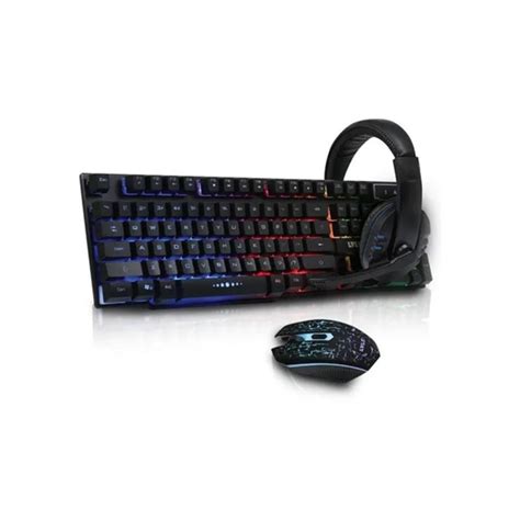 Kit Gamer Vivitar Lvlup Teclado Mouse Aud Fonos Espa Ol Usb Led