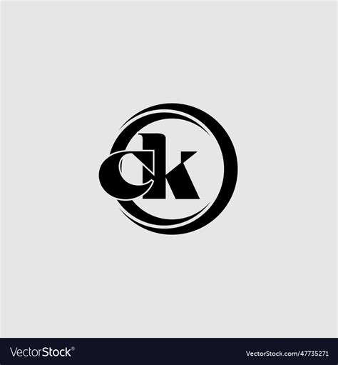 Letters Ck Simple Circle Linked Line Logo Vector Image