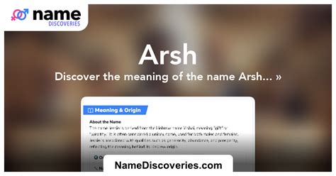 Arsh Name Meaning And Origin