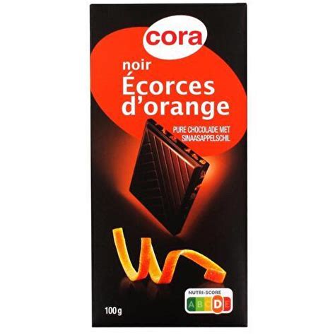 Cora Chocolat noir aux écorces d oranges confites Supermarchés Match