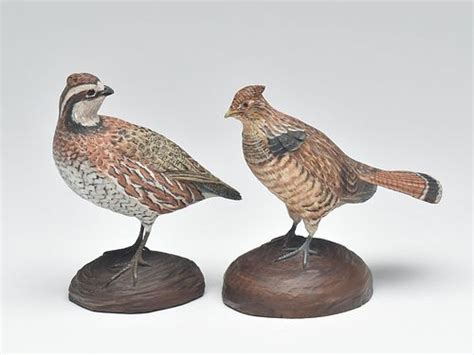 Two Miniature Upland Game Carvings Davison B Hawthorne Salisbury