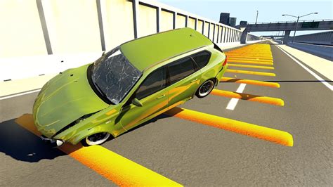 Cars Vs 100 Speed Bumps BeamNG Drive YouTube