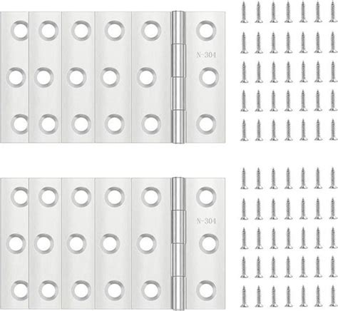 Lot de 10 charnières pliables en acier inoxydable pour portes fenêtres