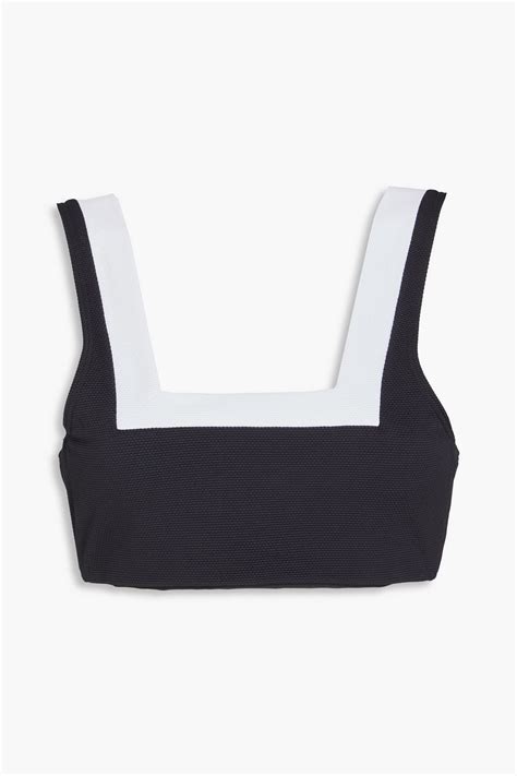 CASA RAKI Marina two tone piqué bikini top THE OUTNET