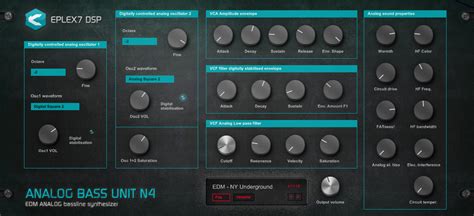 Analog Bass Unit N4 bassline synthesizer for fat, warm bass sound