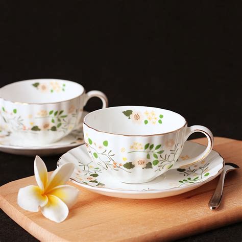 1 Set 180ml British Style Floral Bone China Coffee Cup Set Ceramic Tea