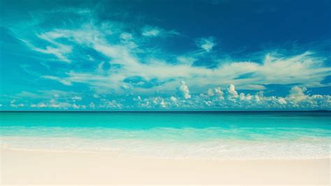 Download Cloud Sky Turquoise Blue Sea Ocean Nature Horizon Beach Hd