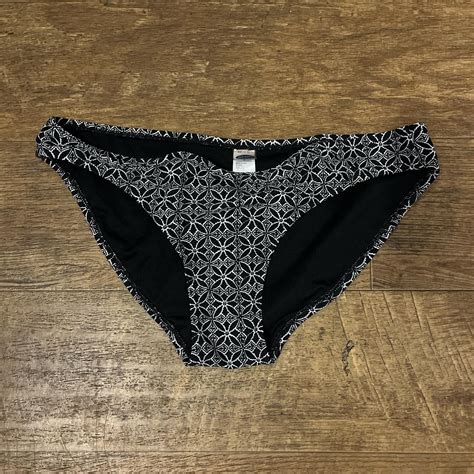 Black And White Patterned Bikini Bottoms Only Worn Depop