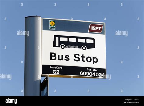 A Bus Stop Sign Scotland Uk Stock Photo Alamy