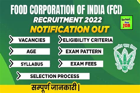 Fci Category 3 Recruitment 2022 Eligibility Criteria Where And How